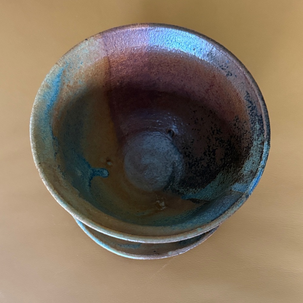 Handcrafted Ceramic Planter Pot in Blue-Brown - Picture 4 of 4